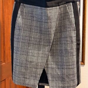 J. Crew Black and White Checkered Skirt